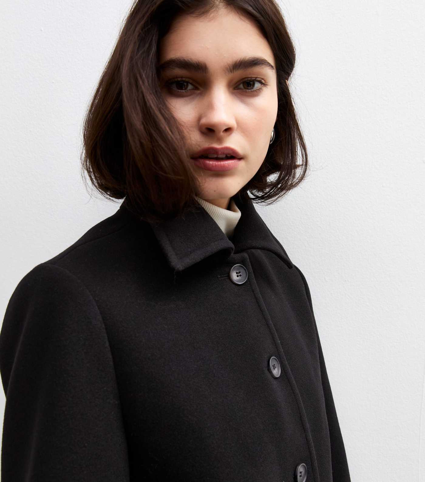 Black Collared Button Up Coat
						
						Add to Saved Items
						Remove from Saved Items | New Look (UK)
