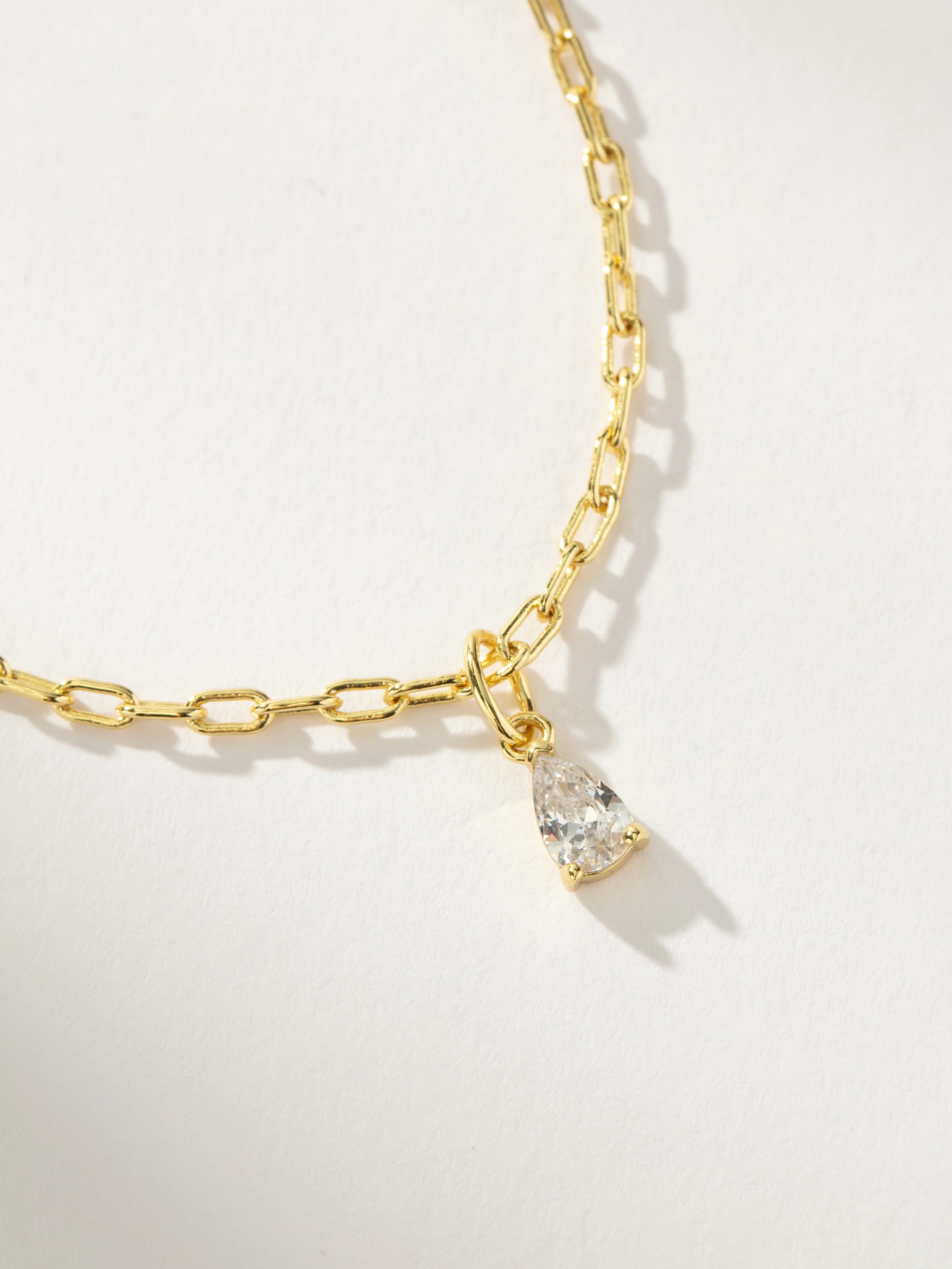 Teardrop Gem Pendant and Chain Necklace in Gold | Uncommon James | Uncommon James