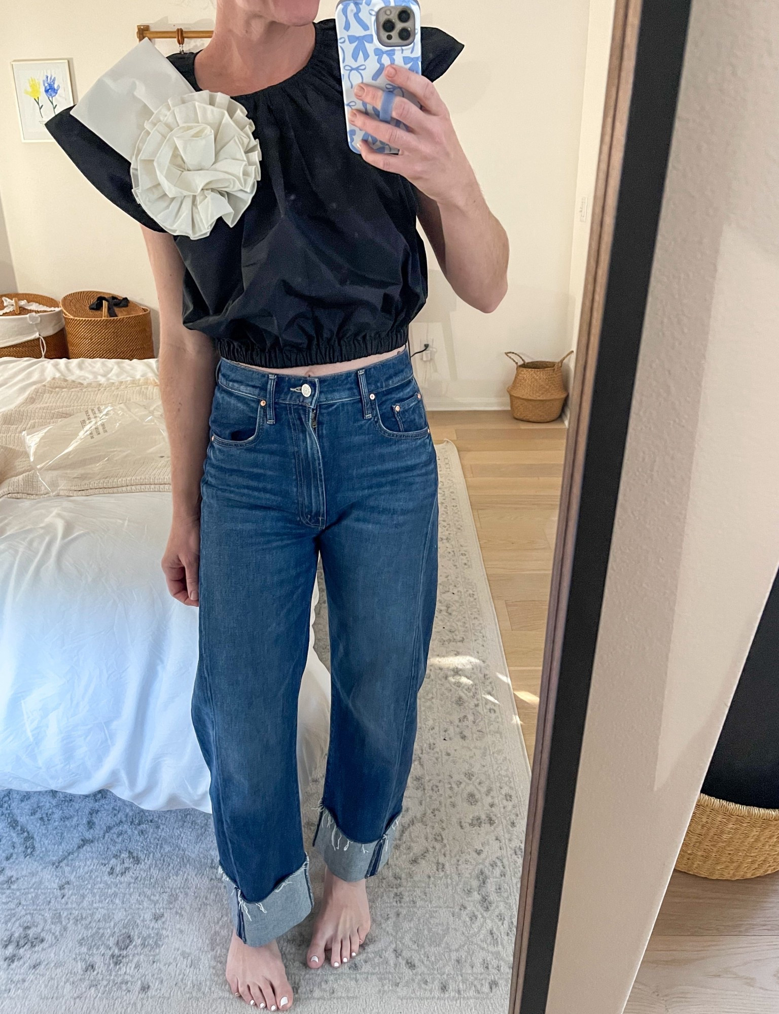 New top obsession -the bodice is a windbreaker material which I feel will be adaptable in the warmer temperatures as we near spring. I love the elastic waistband to create a cropped shape if desired. I’m wearing the small here but just exchanged it for the XS since it’s quite voluminous in the chest area. Jeans fit TTS, wearing a 25. 

#LTKmomlife #LTKootd