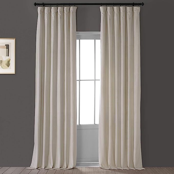HPD Half Price Drapes VPYC-161204-108 Heritage Plush Velvet Curtain (1 Panel), 50 X 108, Light Be... | Amazon (US)