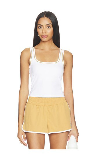 Varley Barney Piped Tank Top in White. - size S | Revolve Clothing (Global)