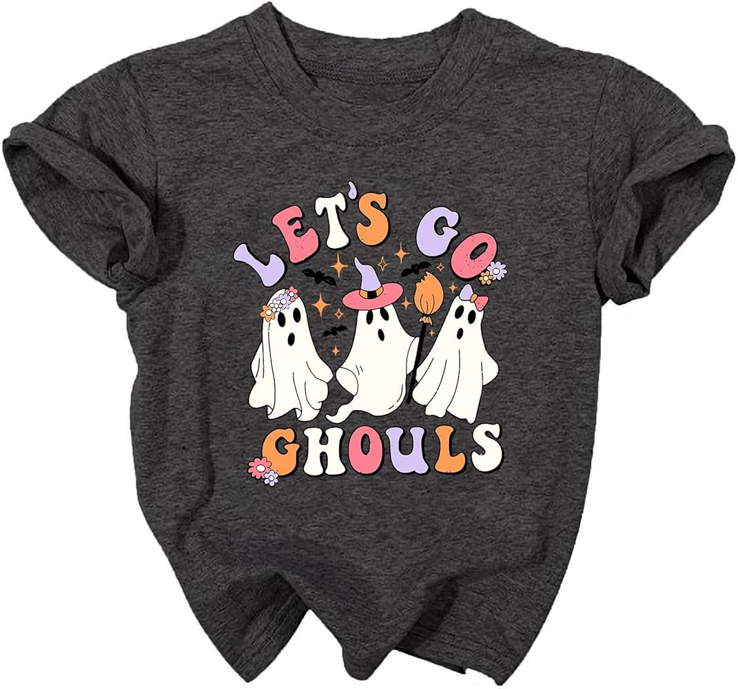 Halloween Shirt Toddler Let's Go Ghouls T-Shirt Boys Girls Ghost Graphic Tee Kids Spooky Seaon Tops | Amazon (US)