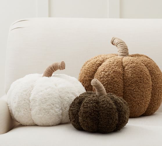 Cozy Pumpkin Pillow, 7.5 x 11&amp;quot;, Ivory | Pottery Barn (US)