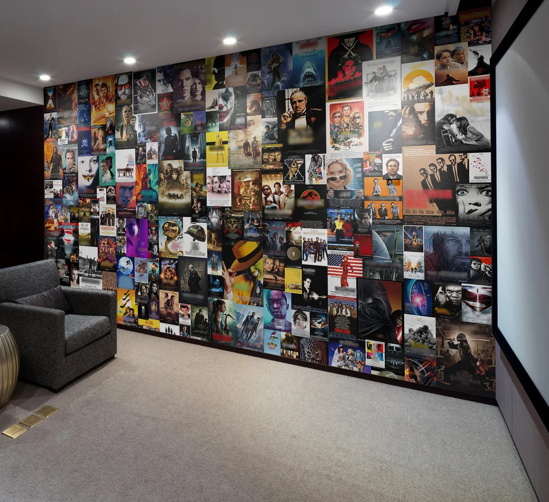 Movie Posters Removable Wallpaper, Removable Wall Mural, Peel and Stick Movie Posters, Aesthetic ... | Etsy (US)