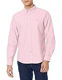 Tommy Hilfiger Men's Long Sleeve Button Down Oxford Shirt in Custom Fit, Bewitching Pink, XS | Amazon (US)