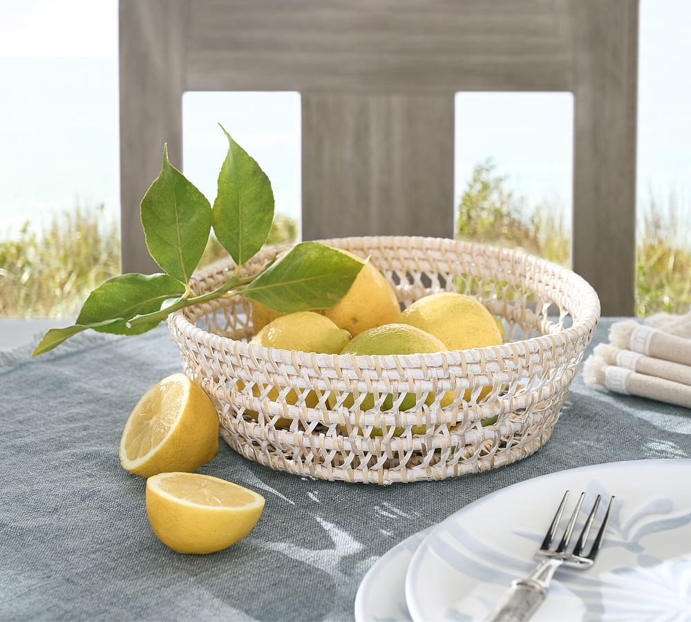 Miramar Handwoven Rattan Basket | Pottery Barn (US)