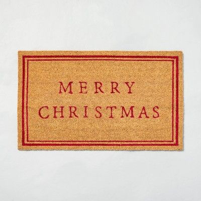 &#39;Merry Christmas&#39; Seasonal Doormat Red - Hearth &#38; Hand&#8482; with Magnolia | Target