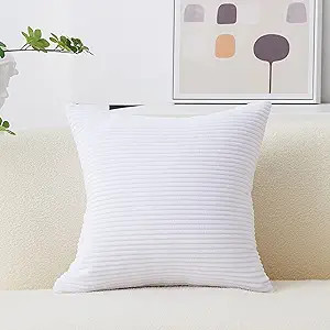 Home Brilliant Decor Euro Sham Striped Corduroy Textured Velvet European Throw Pillowcase for Cou... | Amazon (US)
