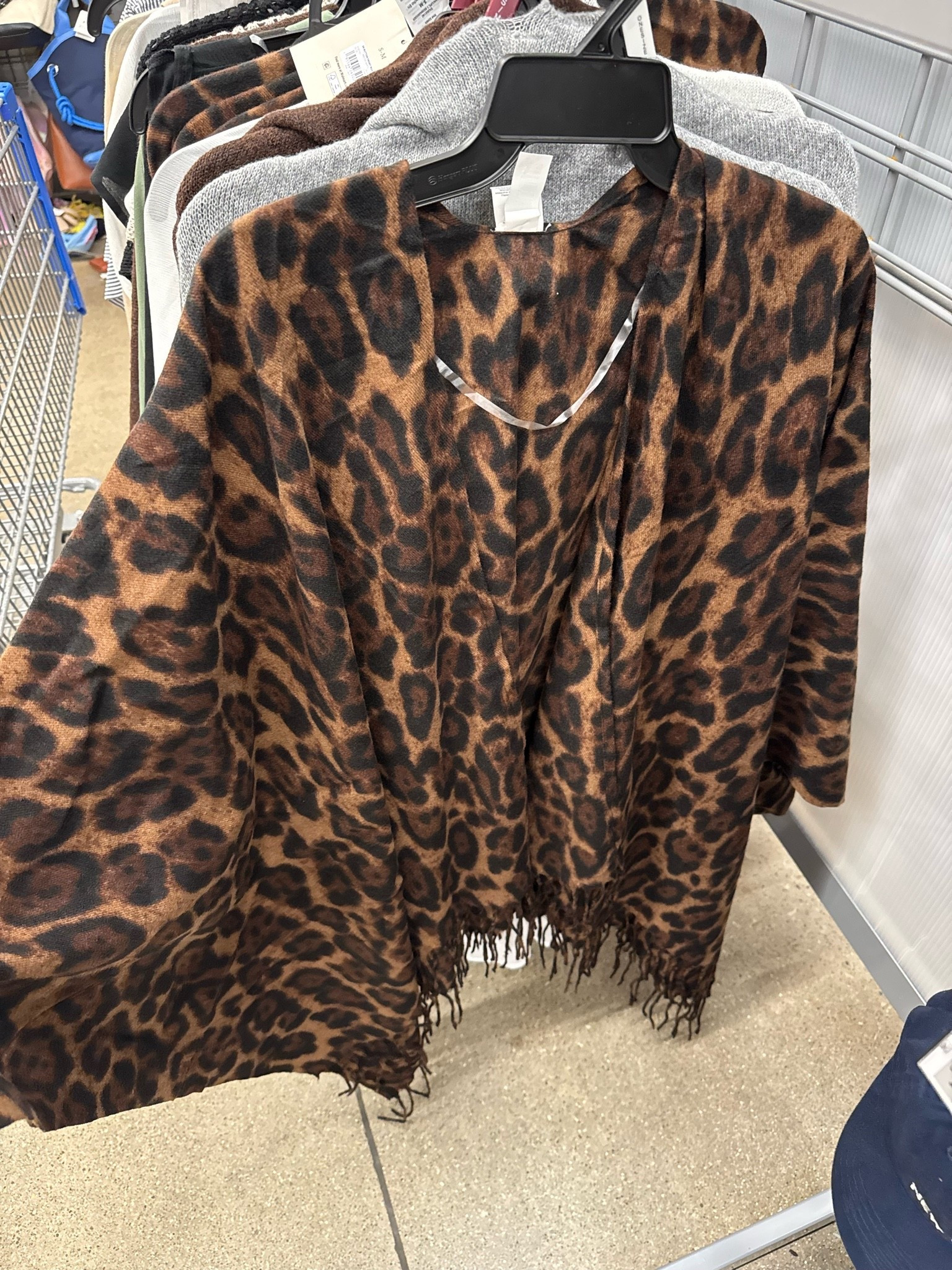 Walmart✨ Scenario Women's Fringe Ruana, Mid-weight, Brown Leopard

#LTKgrwm #LTKootd #LTKWorkwear