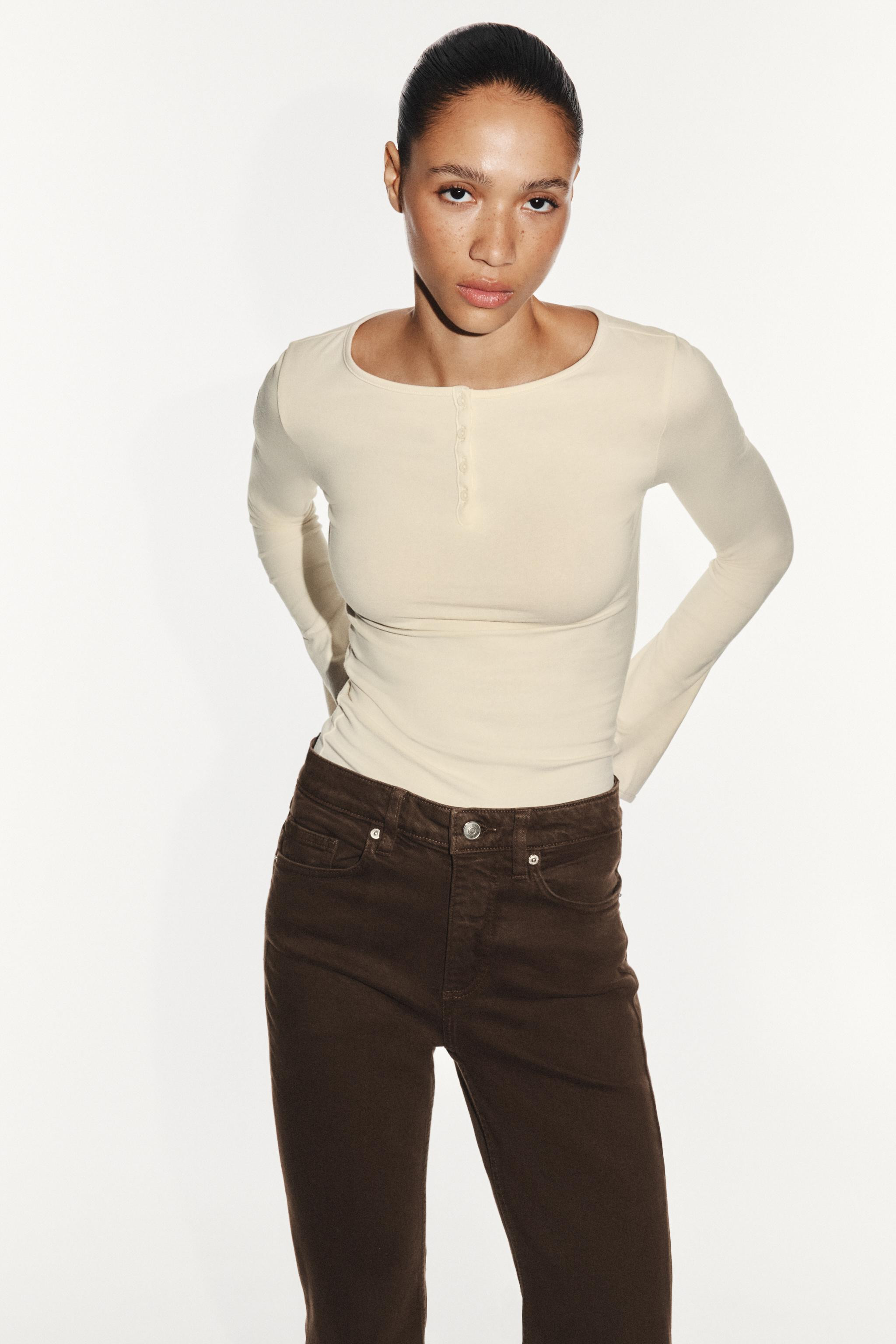 TRF HIGH-RISE CROPPED FLARE JEANS | Zara US