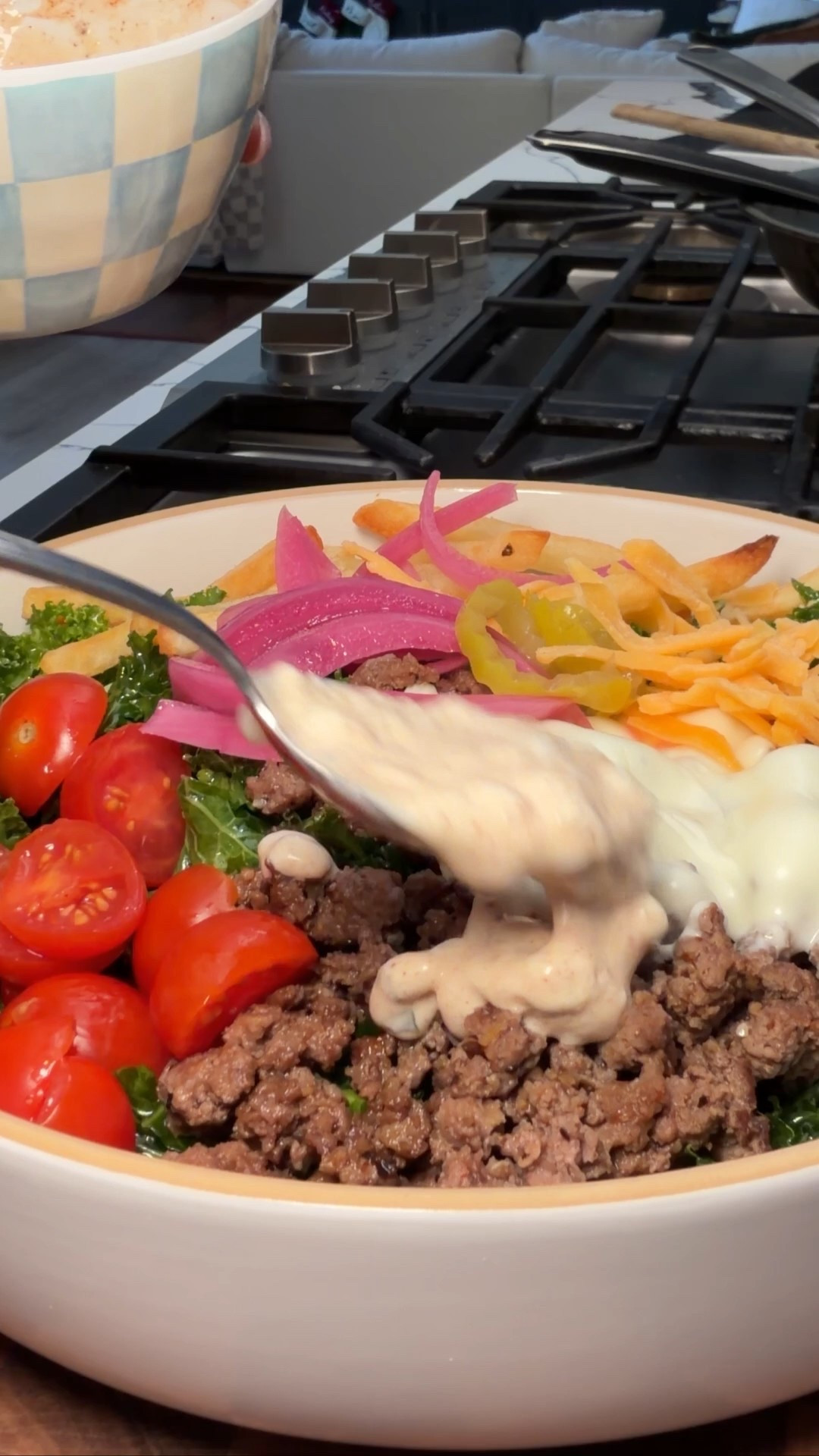 Easy burger bowl 