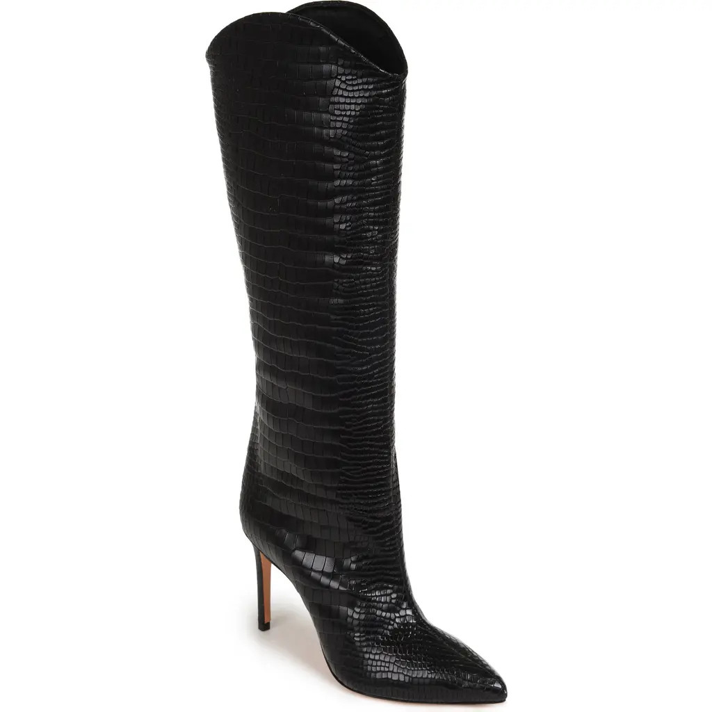 Schutz Maryana Pointed Toe Boot in Black Leather at Nordstrom, Size 6 | Nordstrom