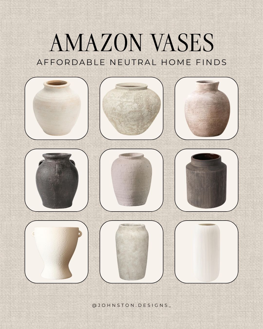 Upgrade your home decor with these chic vases from Amazon. Affordable and stylish, perfect for any room. Neutral decor, interior design, coffee table styling, kitchen styling, new year refresh, Amazon home.
 

 #LTKHome #LTKFindsUnder50 #LTKFindsUnder100