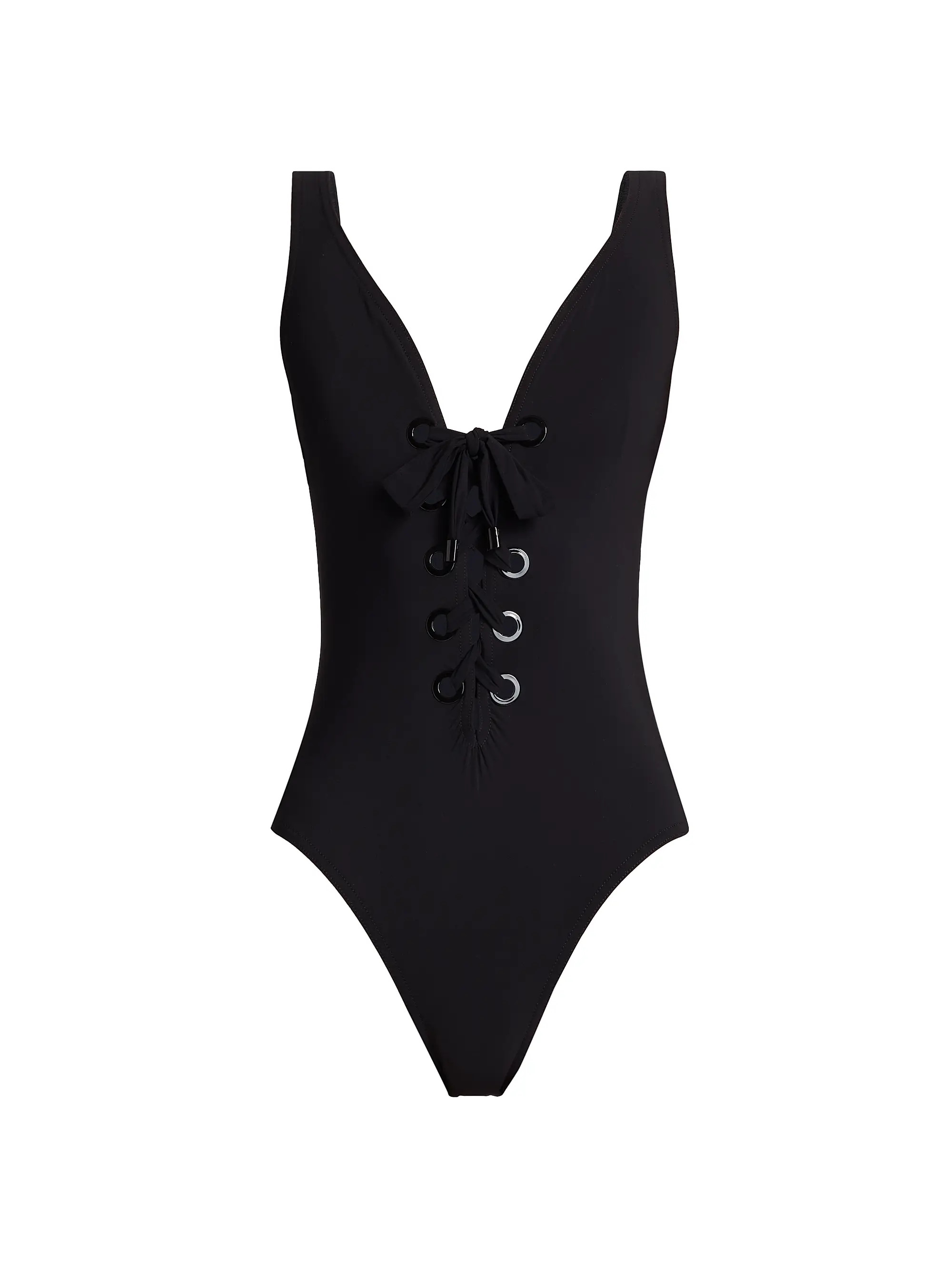 Lucy Lace-Up One-Piece Swimsuit | Saks Fifth Avenue