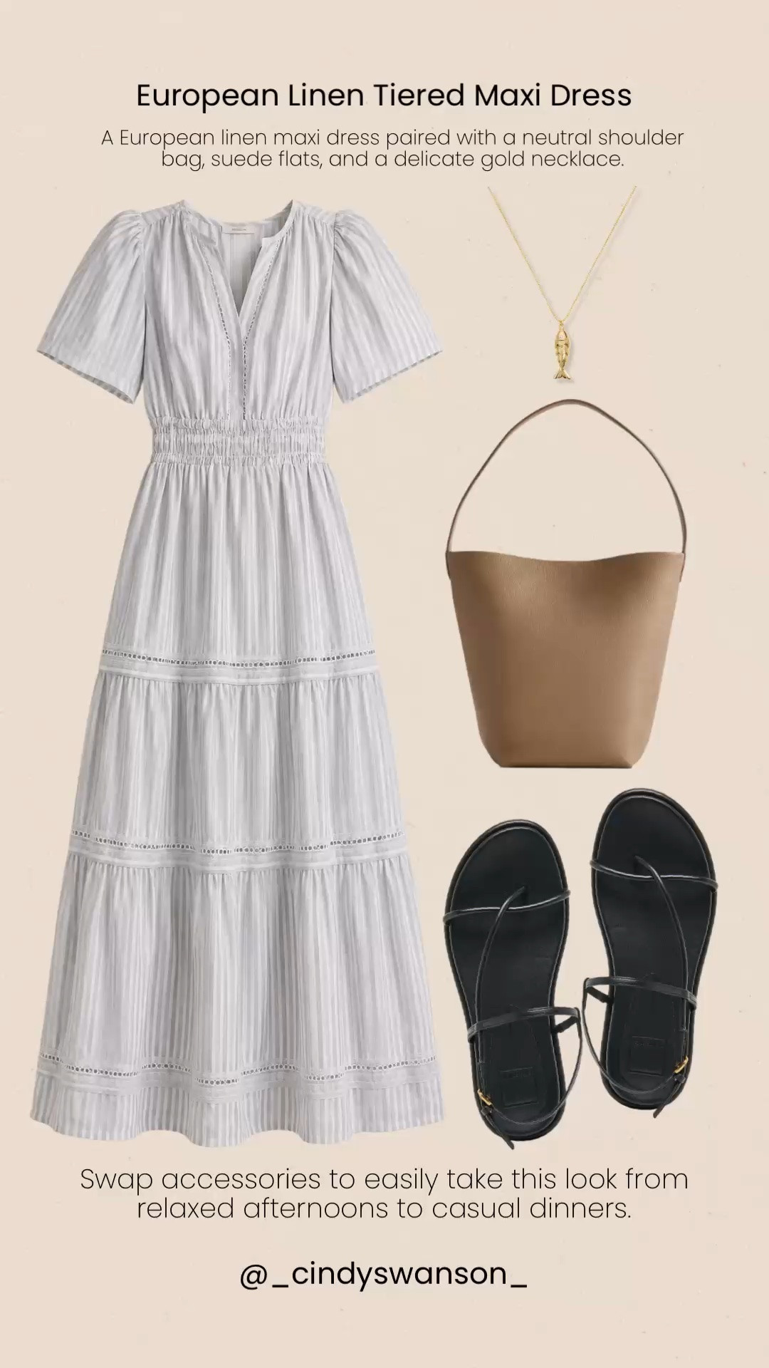 This European linen tiered maxi dress is one of those timeless pieces you’ll reach for again and again. The breathable linen fabric, flattering smocked waist, and soft neutral palette make it just as perfect for relaxed afternoons as casual dinners—simply swap your accessories to change the look.

💡 LTK MADE EASY
❤️ Heart = Support my posts!
🔖 Save = Get sale & restock alerts
📋 Lists = Keep favorites organized
📲 Share = Send lists and products to a friend. Hello, Christmas List!
💬 Comment = Ask me anything about what I’m wearing. :-)

#LTKootd #LTKSaleAlert #LTKOver40
