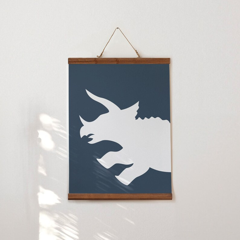 Dinosaur Prints Set: Navy Blue T-rex, Triceratops, Brontosaurus - Etsy UK | Etsy (US)