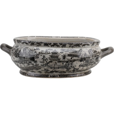 NEW CHINESE BLACK WILLOW PORCELAIN PLANTER FOOTBATH 21.5” | eBay US