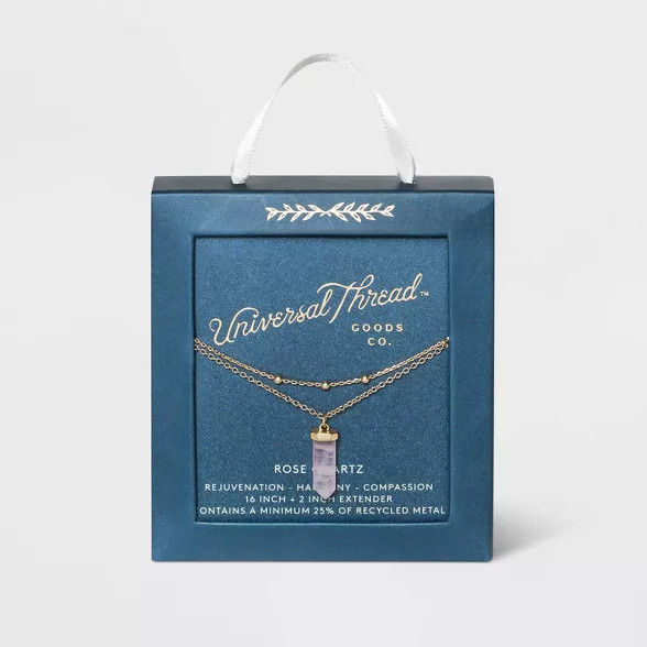 Semi-Precious with Recycled Metal Chain Duo Necklace - Universal Thread™ | Target