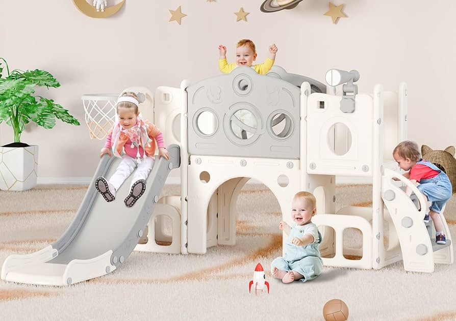 Babytronic Toddler Slide Set, 8 in 1 Kids Slide with Climber, Indoor Outdoor Slide for Toddlers A... | Amazon (US)