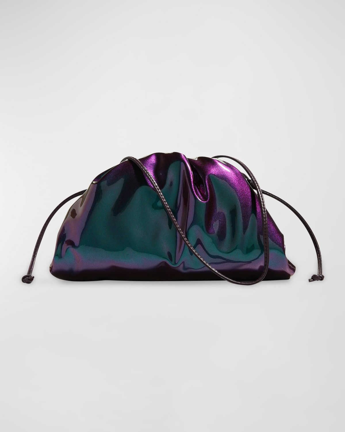 The Intreciatto Mini Metallic Pouch Crossbody Bag | Neiman Marcus