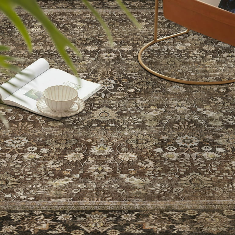 BERTHMEER 5'x7' Vintage Brown Area Rugs for Living Room Bedroom Dining Room Farmhouse Traditional... | Walmart (US)