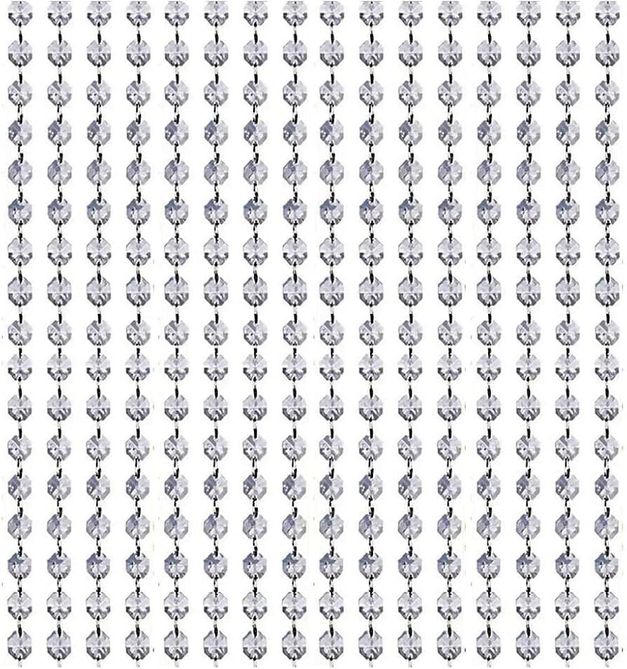 33/100FT Clear Acrylic Crystal Bead Garland Chandelier Hanging Wedding Supplies (100FT) | Amazon (US)