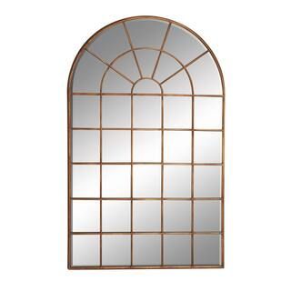 Litton Lane 56 in. x 34 in. Brown Metal Traditional Arch Wall Mirror 53181 - The Home Depot | The Home Depot
