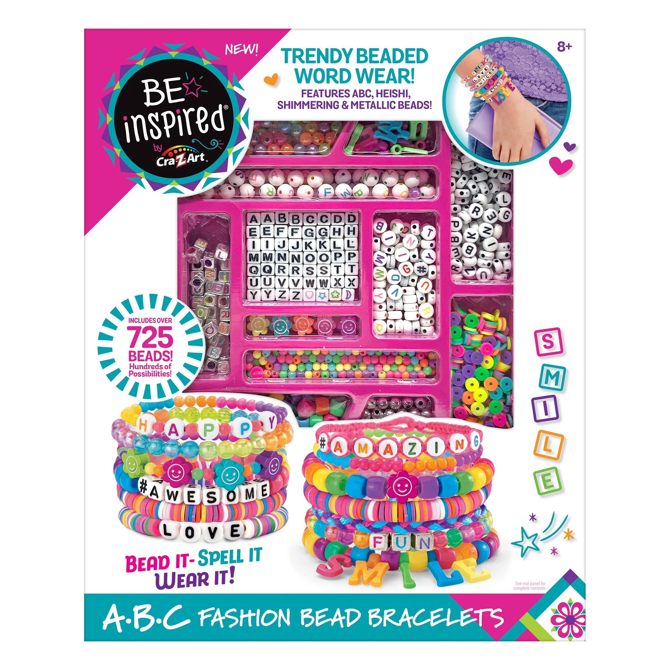 Be Inspired Cra-Z-Art ABC Fashion Bead Bracelet Maker for Tweens & Teens Ages 8+, 750+Various Pie... | Walmart (US)
