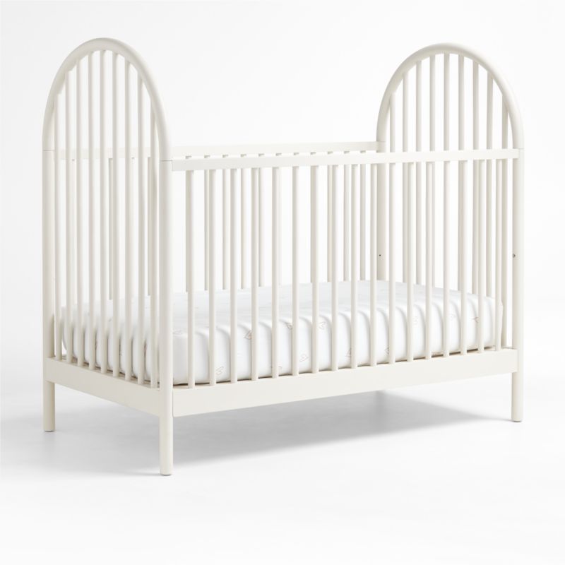 Canyon Warm-White Spindle Wood Convertible Baby Crib by Leanne Ford + Reviews | Crate & Kids | Crate & Barrel