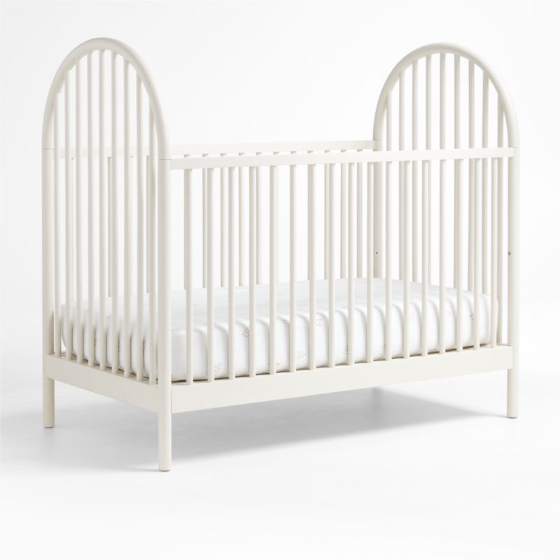 Canyon Warm-White Spindle Wood Convertible Baby Crib by Leanne Ford | Crate & Kids | Crate & Barrel