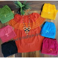 Off The Shoulders Top Lace Trim Solid Colors/Blusa Olan De Encaje Campesina Artesanal En Un Color | Etsy (US)