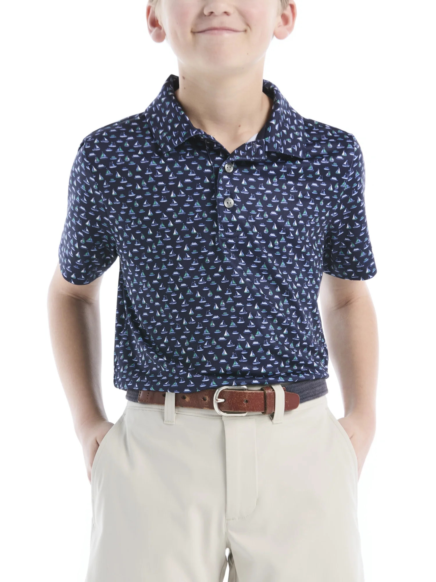 Ben Hogan Performance Little Boys and Big Boys Ships and Boats Printed Short Sleeve Golf Polo Shi... | Walmart (US)