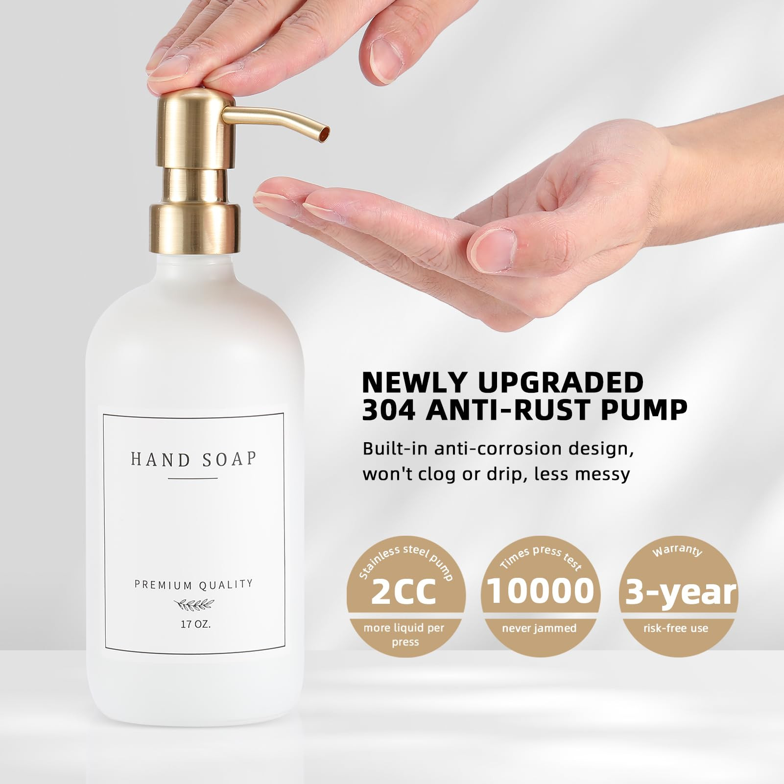 Soap Dispenser Bathroom - Dish and Hand Soap Dispenser Set, Glass Soap Lotion Dispenser with Pump... | Amazon (US)