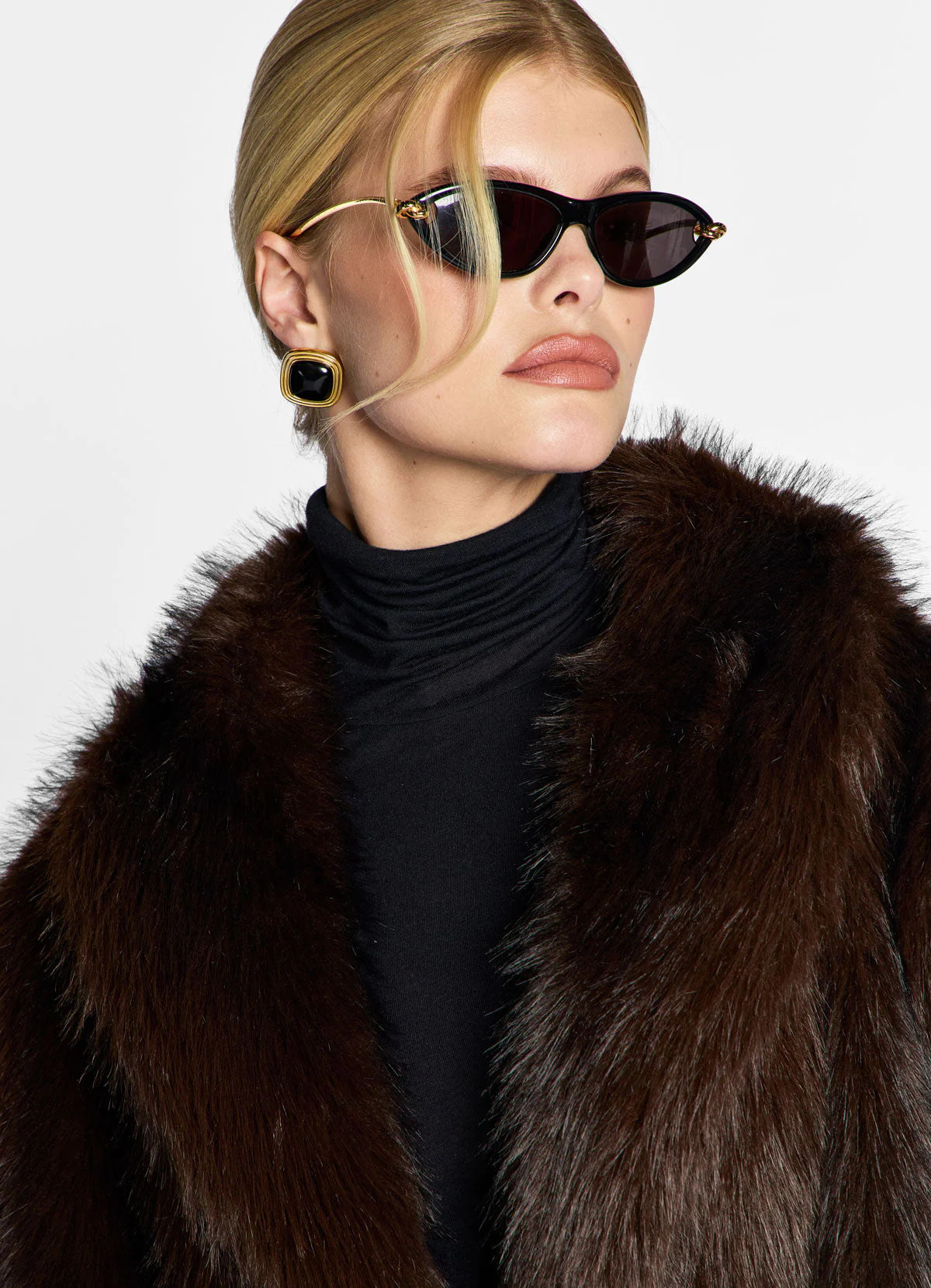 Brown Faux Fur Maxi Coat | DE SAVARY LONDON