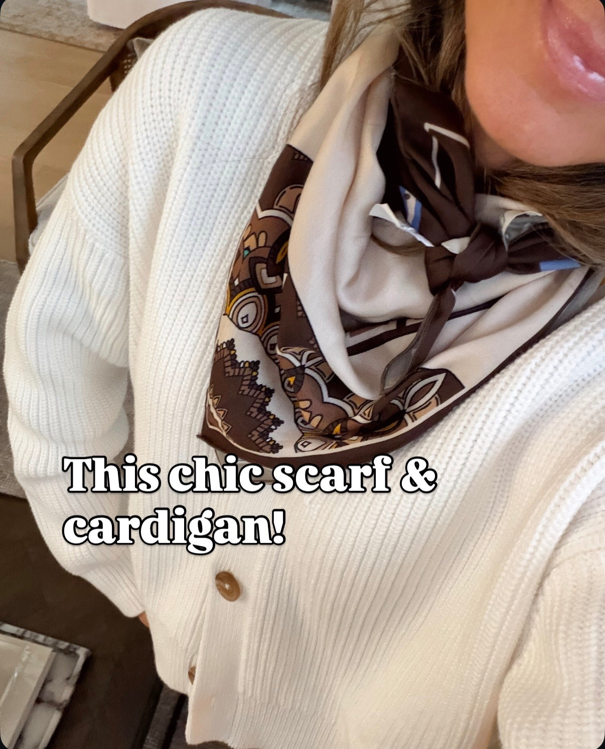 Love this scarf! 25% off
-cotton cardigan I oversized to a Med. 



#LTKCyberWeek #LTKSaleAlert #LTKOver40