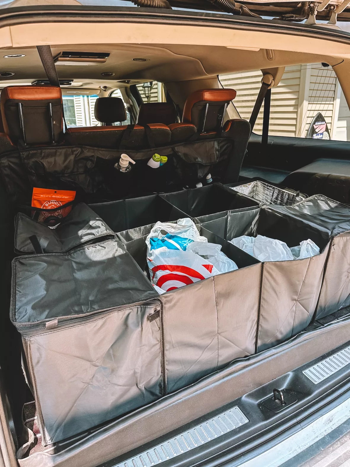 Femuar Car Trunk Organizer,Large Capacity Backseat Trunk  Organizer(42*18),Collapsible Car Storage Bag with 8 Pocekt,Car Organizer  for SUV/MPV/Truck