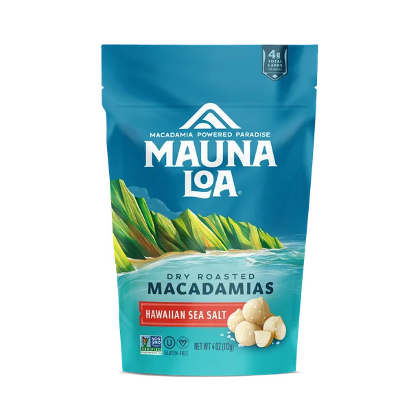 Mauna Loa Hawaiian Sea Salt Macadamias, Gluten-Free, Keto Friendly, 4 oz. Bag - Walmart.com | Walmart (US)