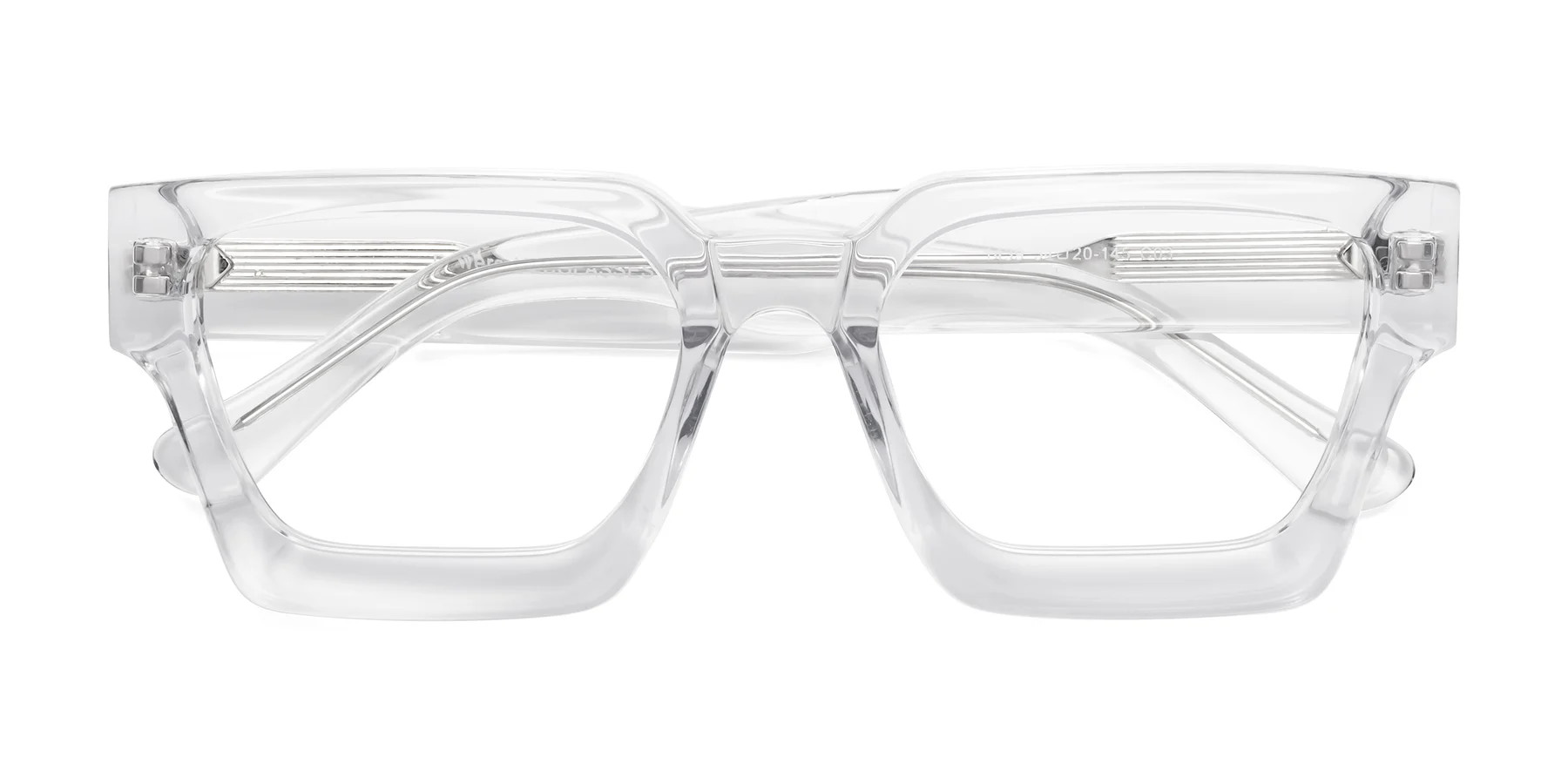 Clear Thick Geek-Chic Geometric Eyeglasses - Powers | Yesglasses