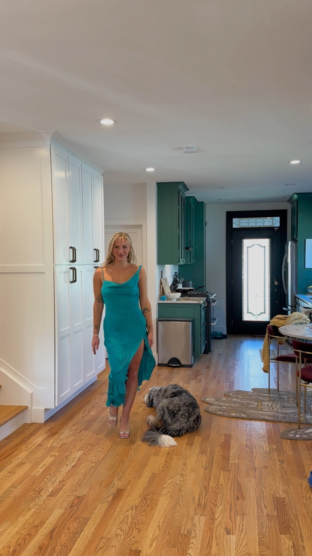 Coat is thrifted! 
I got a small in the dress- I’m a dress size 6 for reference! This dress was easy to wear because you can control how tight you want the top area to be so it doesn’t fall down when you are dancing

#LTKwedding