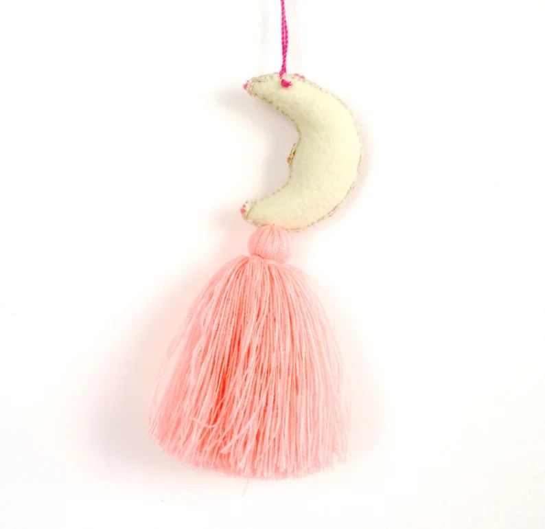 Mexican Moon Pom Pom Tassel for handbag charm keychain | Etsy | Etsy (US)