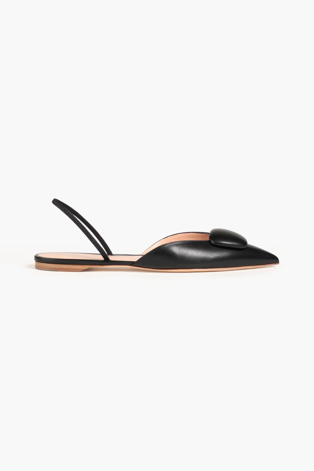 Appliquéd leather point-toe flats | The Outnet (UK and Europe)