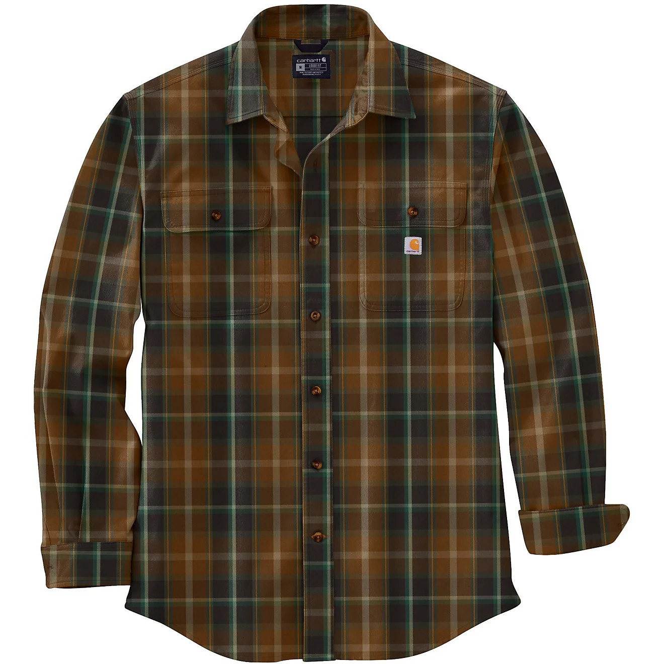 Carhartt Men's Plaid Flannel Heavyweight Loose Fit Long Sleeve Shirt | Academy | Academy Sports + Outdoors