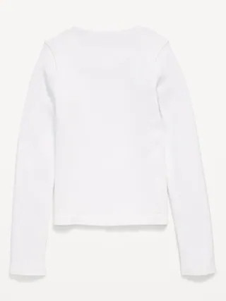 Fitted Seamless Long-Sleeve Ribbed Performance Top for Girls | Old Navy (CA)