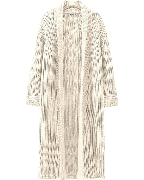 ANRABESS Women Knit Long Cardigan Long Sleeve Open Front Lapel Oversized Sweater Coat 2023 Fall C... | Amazon (US)