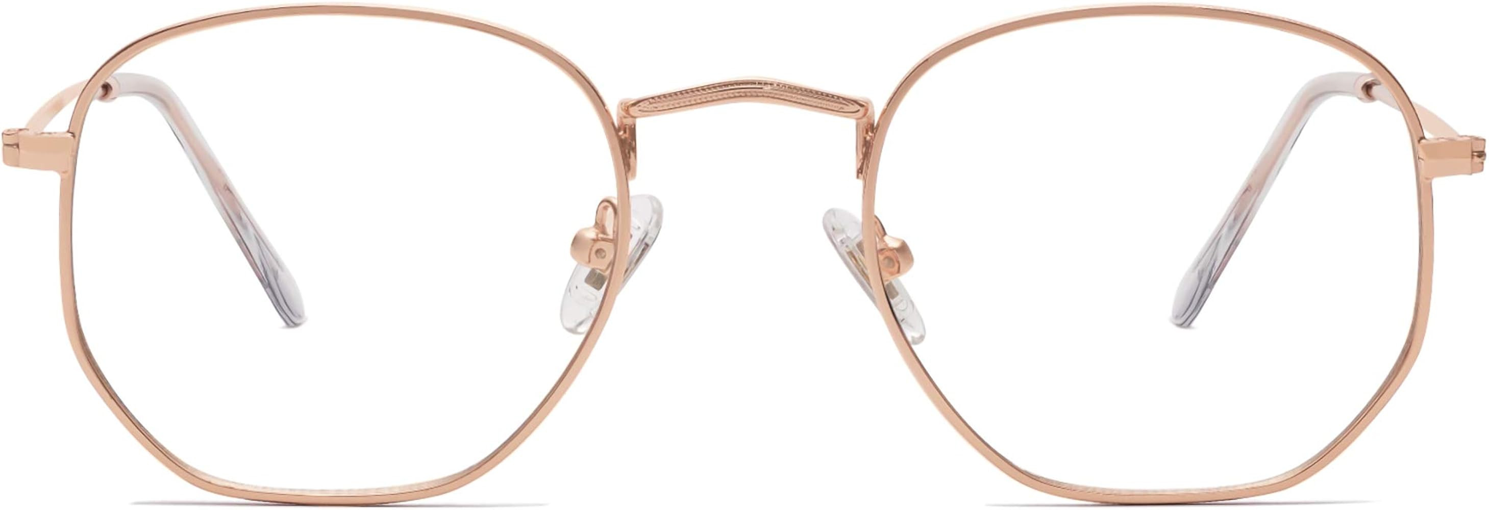 SOJOS Small Blue Light Blocking Glasses Hexagonal Eyeglasses Frame Anti Blue Ray Glasses One and ... | Amazon (US)