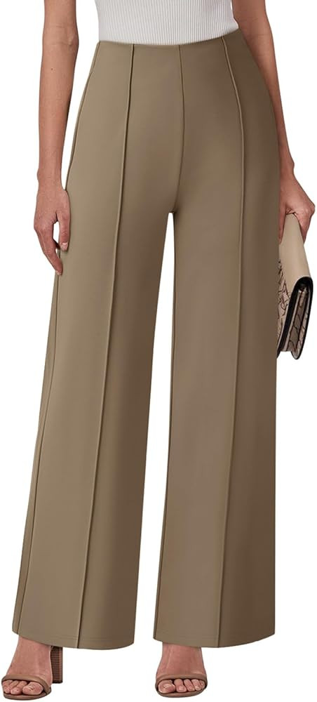 NIMIN Womens Wide Leg Business Casual Pants Dressy Work Slack High Waisted Stretchy Trousers 2025 | Amazon (US)