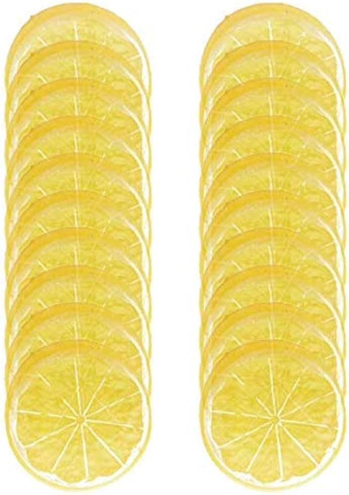 20pcs Fake Fruit Home House Kitchen Party Decoration Faux Fruit Props(Simulation Yellow Lemon Sli... | Amazon (US)