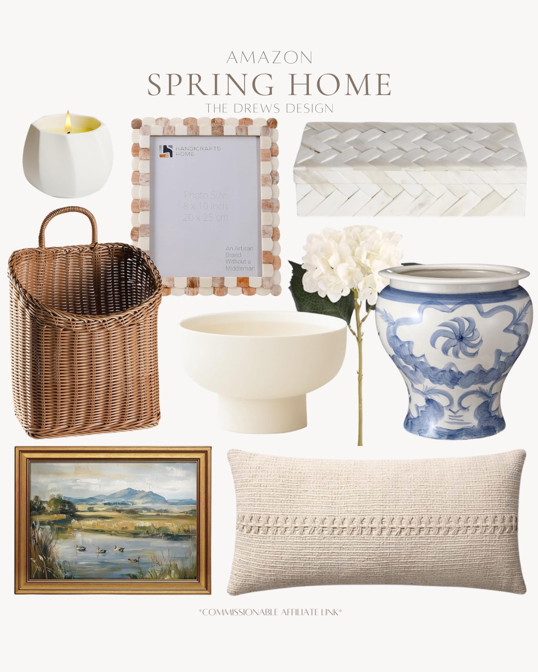 Spring home decor includes vase, floral stem, decorative bowl, hanging basket, throw pillow, wall art, decorative box, frame, candle.

Home decor, spring decor, looks for less, neutral home decor

#LTKvlog #LTKHome #LTKSeasonal