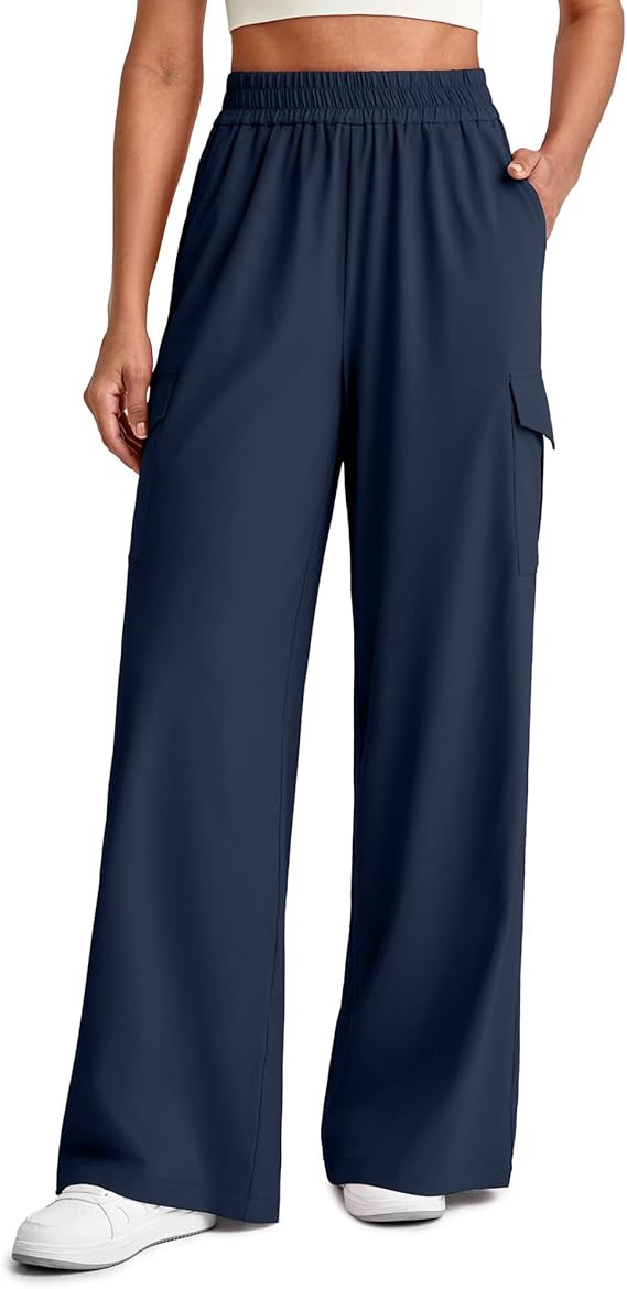 G4Free Chillwhisp Lightweight Wide Leg Cargo Pants Women Elastic Waist Flowy Palazzo Pants for Ca... | Amazon (US)