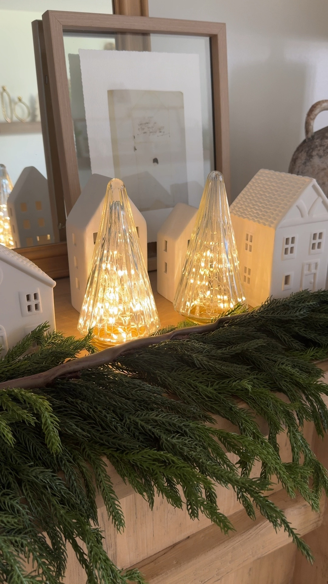 Christmas decor idea with glass Christmas trees and my favorite twinkling lights!

#LTKHoliday #LTKSeasonal #LTKFindsUnder50